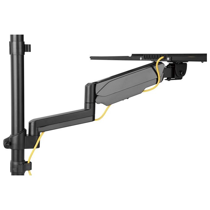 Digitus DA-90372 Postazione di lavoro flessibile per lavorare in piedi o seduti montaggio a parete schermo singolo regolazione altezza con molle a gas inclinazione -35° a +35° rotazione 360° colore Nero