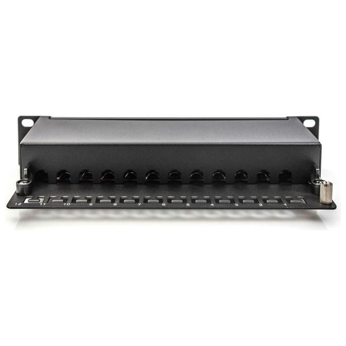 Digitus pannello patch categoria 6a schermato 12 porte 10'' nero 1u digitus