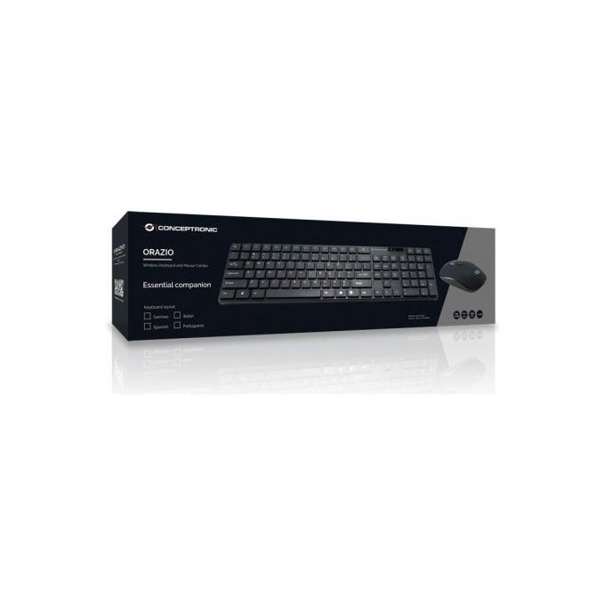 Conceptronic Orazio Tastiera RF Wireless QWERTY Italiano e Mouse Nero