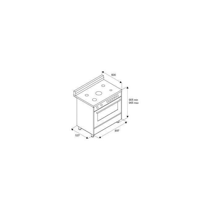 Bertazzoni La Germania AMN965GXT Americana Cucina Gas Elettrico 5 fuochi 115 L Classe A+ (89.7x60x96.5 cm) colore Acciaio inox