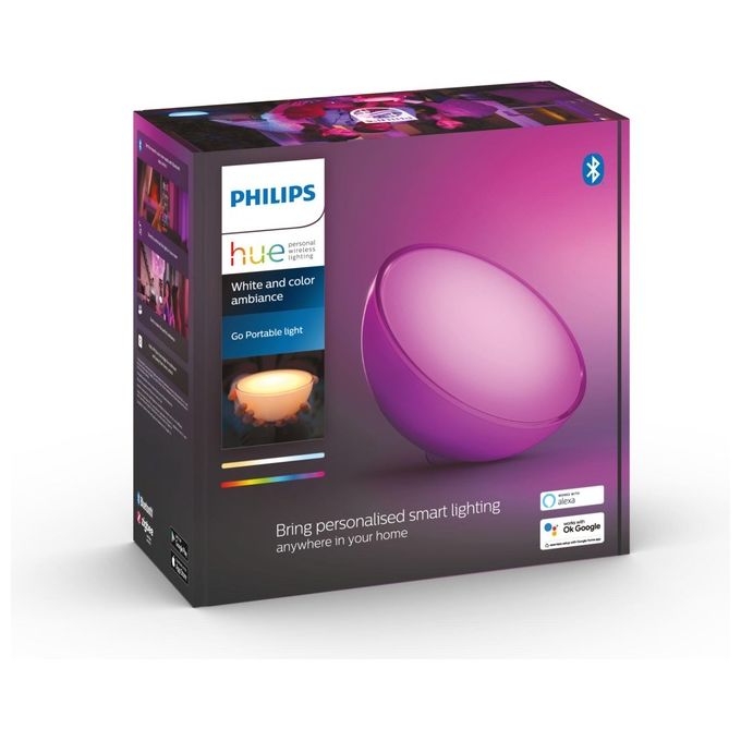 Philips Lampada Portatile Hue Go White e Color Ambiance Smart, Controllo Wireless e Personalizzazione Luminosita'
