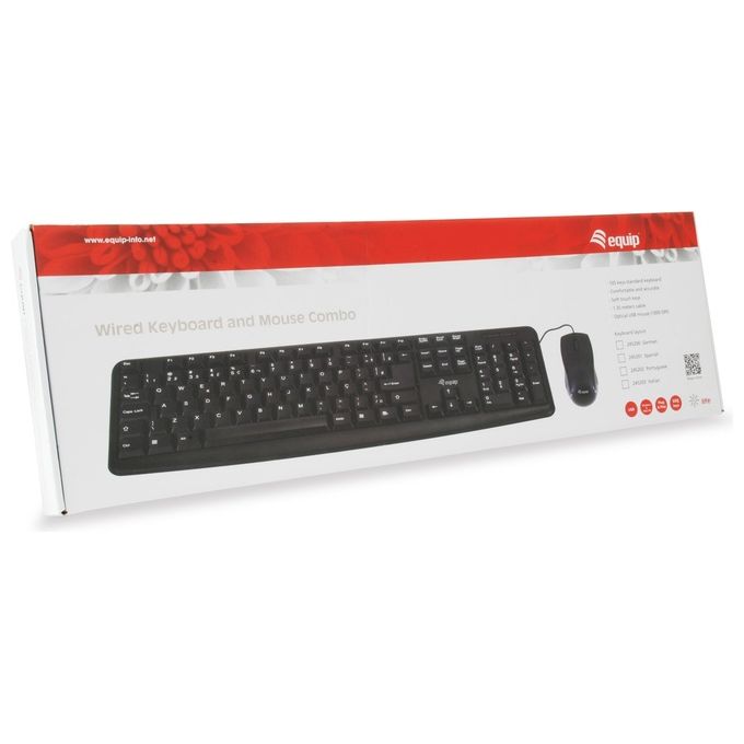 Conceptronic Wired Combo Tastiera e Mouse Nero