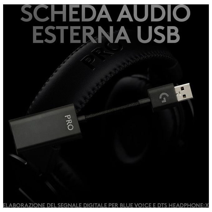 Logitech G PRO X Cuffia con Microfono per Gaming