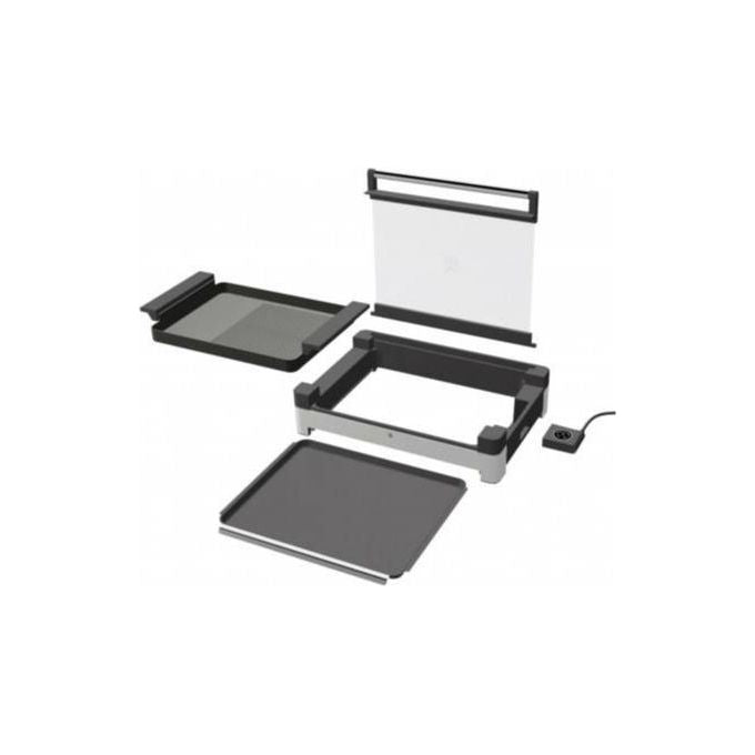 WMF 415430011 Lono Grill elettrico da tavolo con coperchio in vetro Potenza 2200 W Piastra antiaderente Termostato rimovibile colore Nero