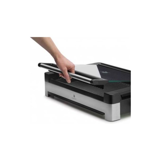 WMF 415430011 Lono Grill elettrico da tavolo con coperchio in vetro Potenza 2200 W Piastra antiaderente Termostato rimovibile colore Nero