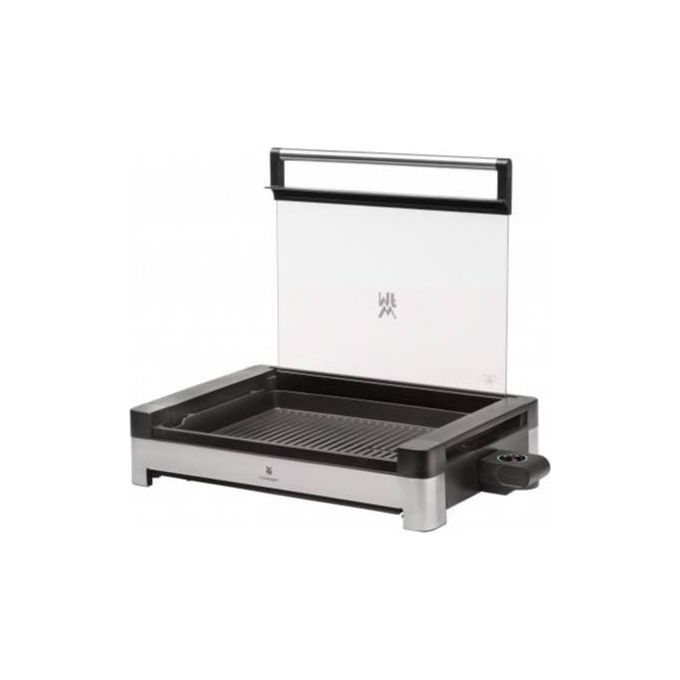 WMF 415430011 Lono Grill elettrico da tavolo con coperchio in vetro Potenza 2200 W Piastra antiaderente Termostato rimovibile colore Nero