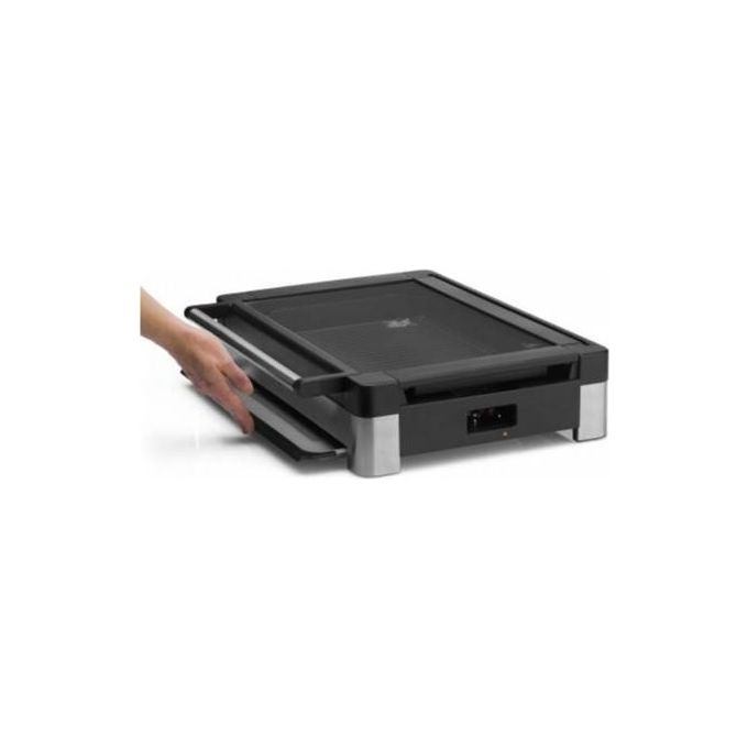 WMF 415430011 Lono Grill elettrico da tavolo con coperchio in vetro Potenza 2200 W Piastra antiaderente Termostato rimovibile colore Nero