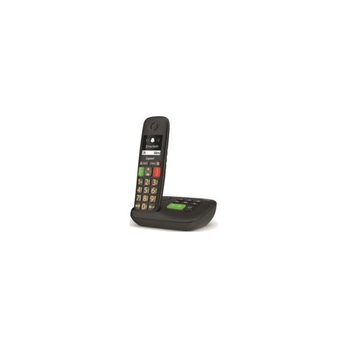 Gigaset S30852-H2921-B101 E290A Telefono cordless analogico DECT con segreteria telefonica vivavoce e identificatore di chiamata colore Nero