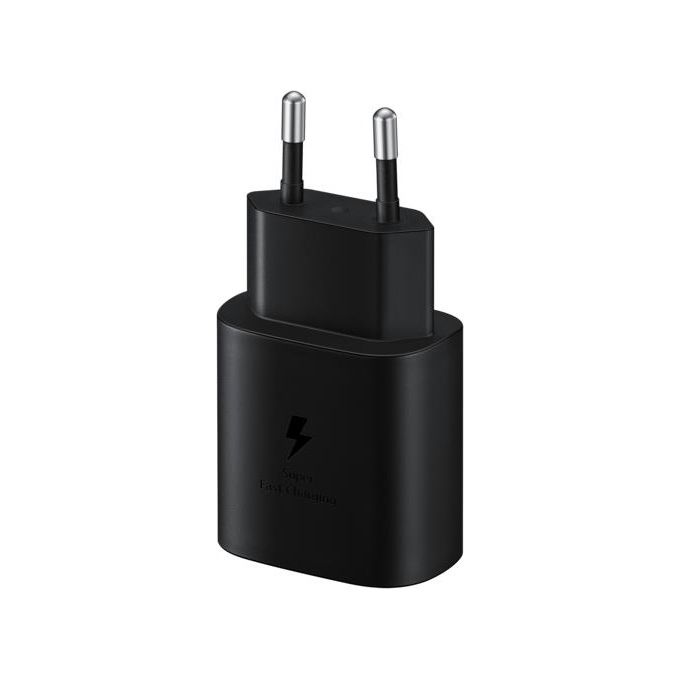 Samsung Caricabatterie Rapido da 25W Porta USB Type-C Nero + Cavo 1Mt USB Type-C Nero
