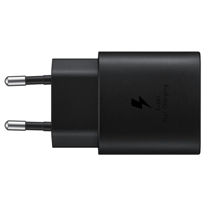 Samsung Caricabatterie Rapido da 25W Porta USB Type-C Nero + Cavo 1Mt USB Type-C Nero