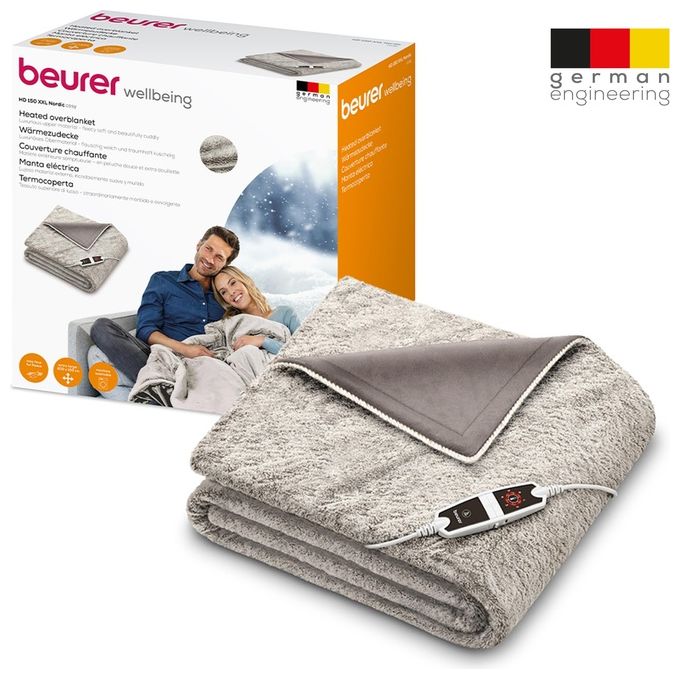 Beurer 43105 HD 150 XXL Nordic Termocoperta Elettrica 150 W 6 livelli temperatura 200x150 cm colore Grigio