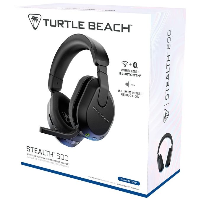 Turtle Beach TBS-3102-05 Stealth 600 Auricolare Gaming Wireless con Driver 50 mm Batteria 80h Bluetooth 5.2 per PS5 PS4 PC colore Nero