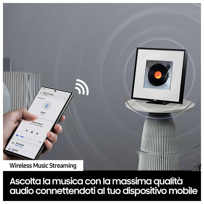 Samsung HW-LS60D-ZF Music Frame Speaker 2.0 6 Altoparlanti Dolby Atmos Wi-Fi Bluetooth AirPlay 2 Spotify Connect Q-Symphony SpaceFit Sound Pro colore Nero