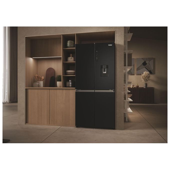 Haier HCR3818EWPT Cube 83 Frigorifero Americano Side by Side 463 L 181,5 cm Classe E 35 dB Total No Frost Dispenser Acqua colore Antracite