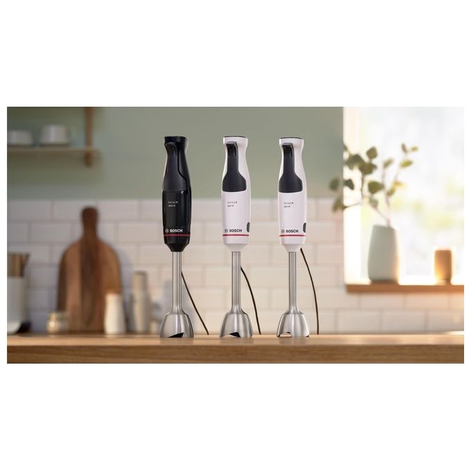 Bosch MSM4W210 Serie 4 ErgoMaster Frullatore a Immersione 600 W 4 Lame Acciaio Inox Impugnatura Ergonomica colore Bianco