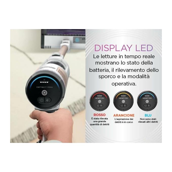 Shark IW3611EUN Detect Pro Aspirapolvere a Bastone Senza Filo Autosvuotamento 2L Antigroviglio 60 min autonomia colore Bianco