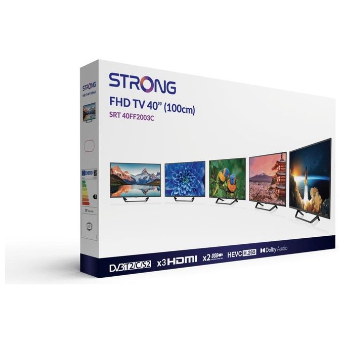 Strong SRT40FF2003C TV LED 40'' Full HD Decoder DVB-T2 DVB-S2 DVB-C 3 HDMI Dolby Audio Hotel Mode colore Nero