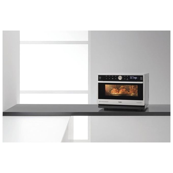 Whirlpool MWSC 9133 SX Supreme Chef Forno a microonde Combinato 33 L 1000 W Grill Vapore Crisp 6° SENSO colore Acciaio Inossidabile