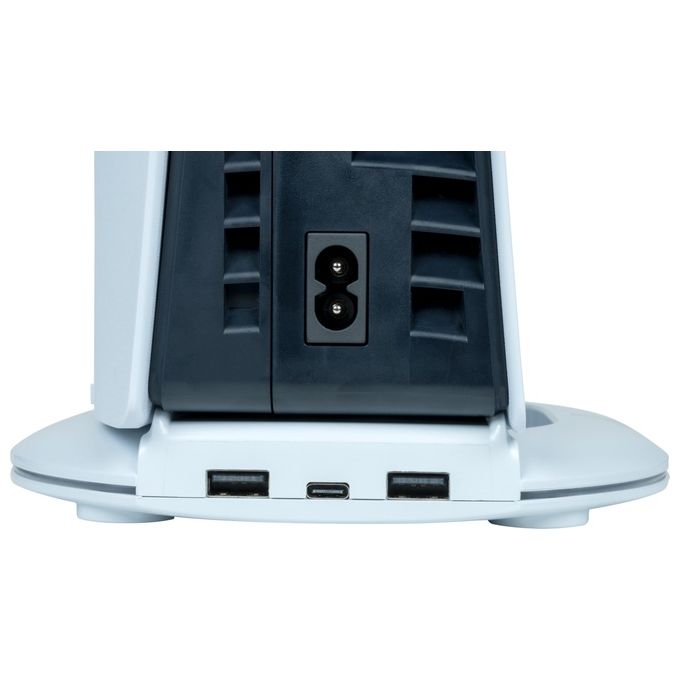 BigBen PS5SVERTSTAND Supporto Verticale per PlayStation 5 Slim con 2 Porte USB-A e Illuminazione RGB colore Bianco