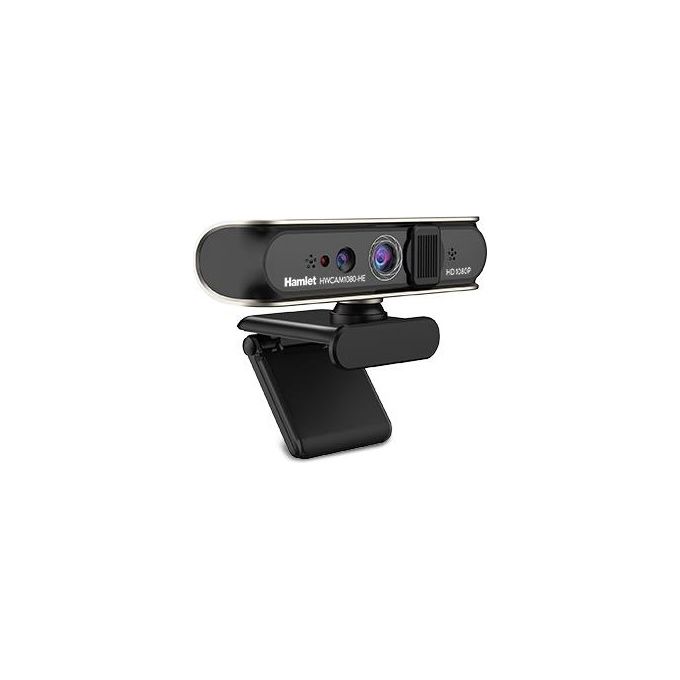 Hamlet HWCAM1080-HE Webcam Full HD 1080p 2 MP con Autofocus e Privacy Cover USB 2.0 colore Nero