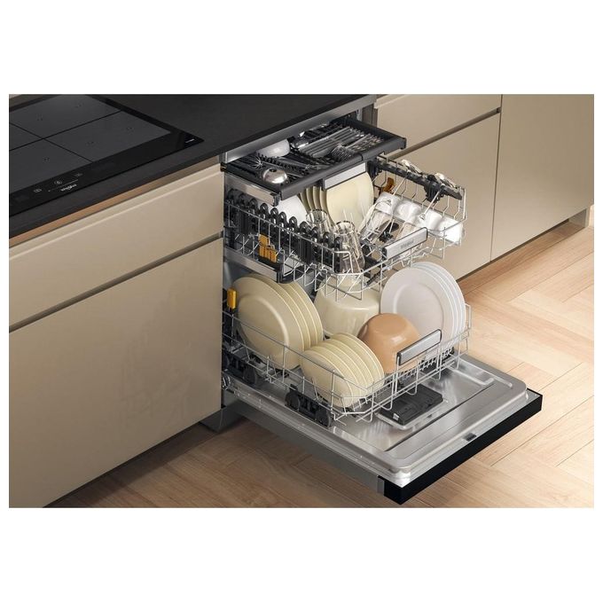 Whirlpool W7F HS51 X MaxiSpace Lavastoviglie Libera Installazione 15 coperti Classe B 41 dB Aquastop (85x60x59 cm) colore Inox