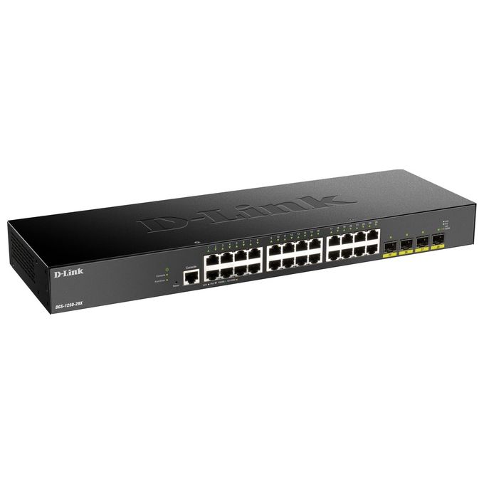 D-Link DGS-1250-28X-E Switch Smart Managed 24 Porte Gigabit 4 Porte 10G SFP+ Layer 3 Montabile Rack colore Nero