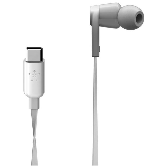 Belkin Rockstar In-Ear Cuffie Usb-C Connector Bianco