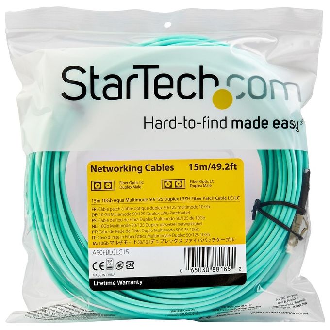 Startech Cavo Fibra Ottica Patch Multimodale Lc a Lc Duplex 50-125 Om3 15mt