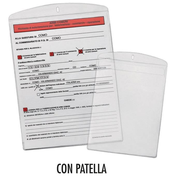 Favorit Confezione 10 Buste Porta Licenze 15x21cm Liscia
