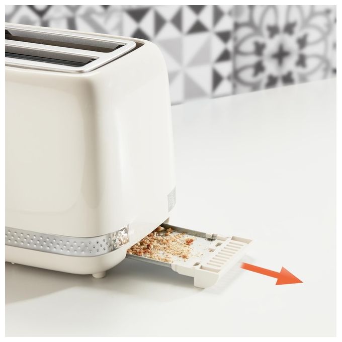 Moulinex LT300A10 Soleil Tostapane 2 fette 850 W 7 livelli di doratura Scongelamento Riscaldamento colore Avorio