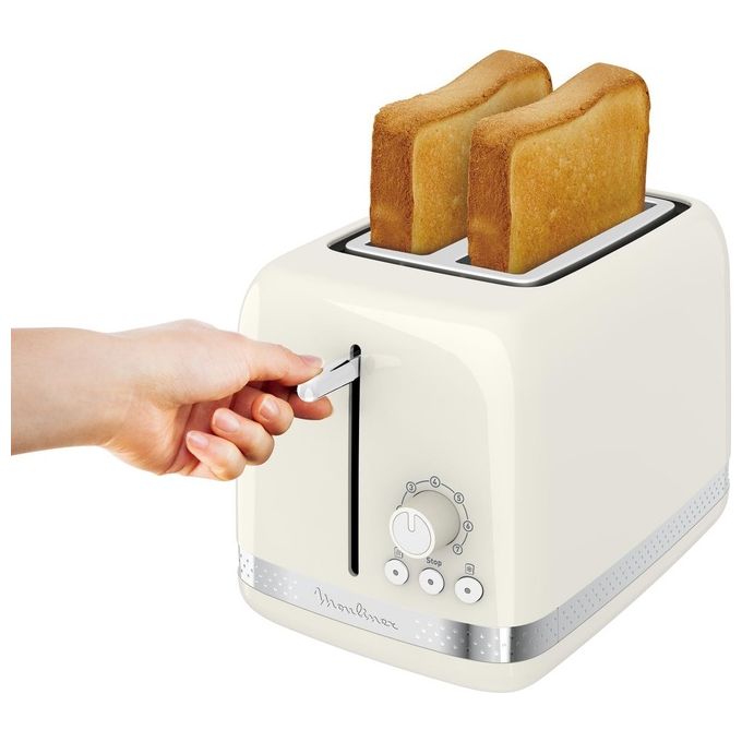 Moulinex LT300A10 Soleil Tostapane 2 fette 850 W 7 livelli di doratura Scongelamento Riscaldamento colore Avorio