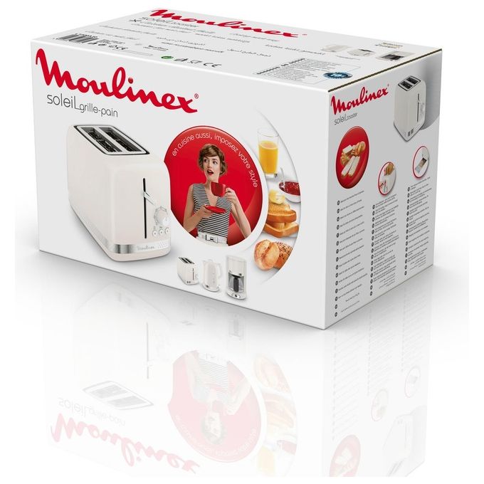 Moulinex LT300A10 Soleil Tostapane 2 fette 850 W 7 livelli di doratura Scongelamento Riscaldamento colore Avorio