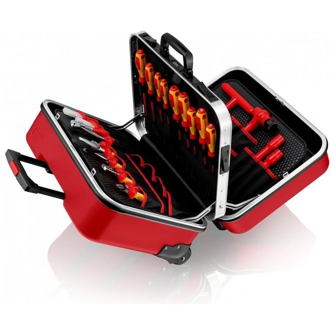 Knipex 98 99 15 Set di attrezzi BIG Twin Move 48 pezzi VDE 1000V ABS e telaio in alluminio colore Rosso