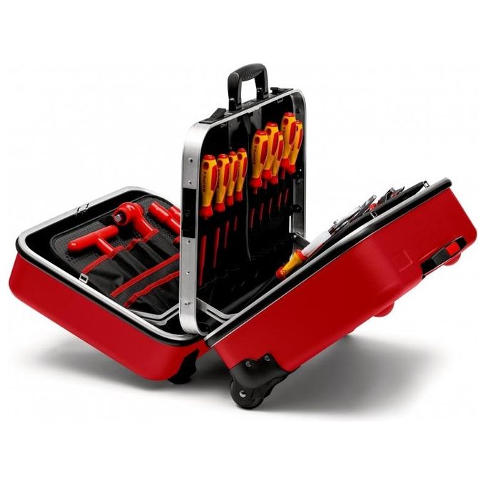 Knipex 98 99 15 Set di attrezzi BIG Twin Move 48 pezzi VDE 1000V ABS e telaio in alluminio colore Rosso