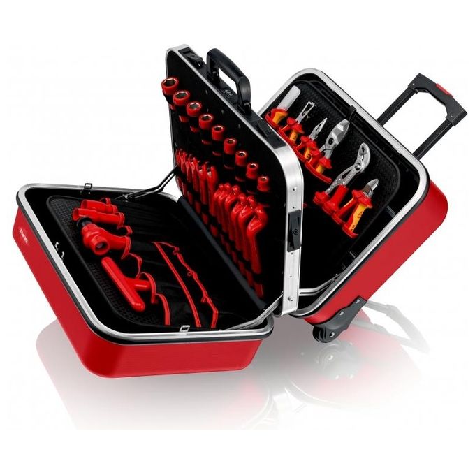Knipex 98 99 15 Set di attrezzi BIG Twin Move 48 pezzi VDE 1000V ABS e telaio in alluminio colore Rosso