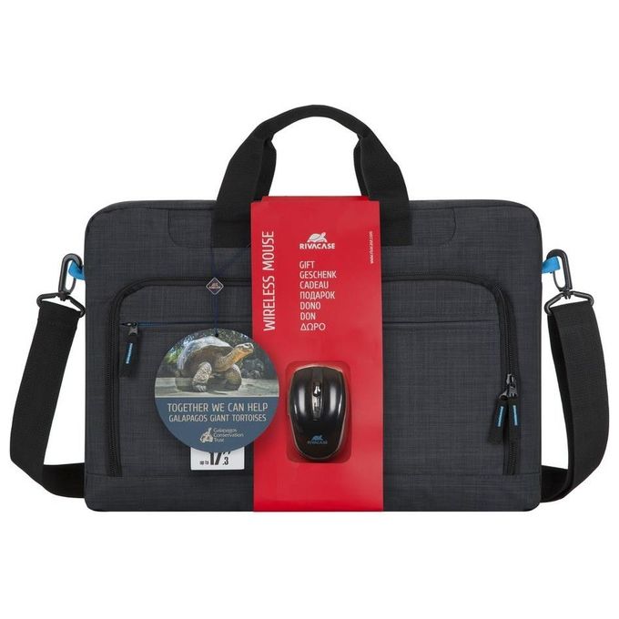 Rivacase R8058BD Regent II Borsa per Notebook 17.3'' con Mouse Wireless Poliestere colore Nero