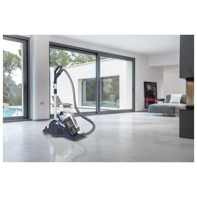 Hoover  KS60HandCAR 011 Aspirapolvere a Traino con Filo a Cilindro senza Sacco Tecnologia Multiciclonica Potenza 450 W Capacita' 1,8 Litri Oltremare Blue