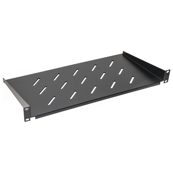 Link LK10073 Ripiano Universale per Armadio Rack 19'' 1U Profondita' 25 cm Portata 20 Kg Attacco Frontale colore Nero