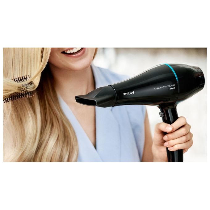 Philips BHD272-00 DryCare Pro Asciugacapelli 2100 W Motore AC ThermoProtect Ionico 6 velocita' concentratore 9 mm colore Nero