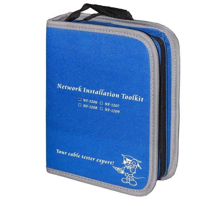 Link Set Attrezzi in Astuccio con Pinza per Connettori 4-6-8 Poli Spelafili Tester Cassettina con Plug 6 e 8 Poli Inseritore Keystone e Tester Cavi di Rete