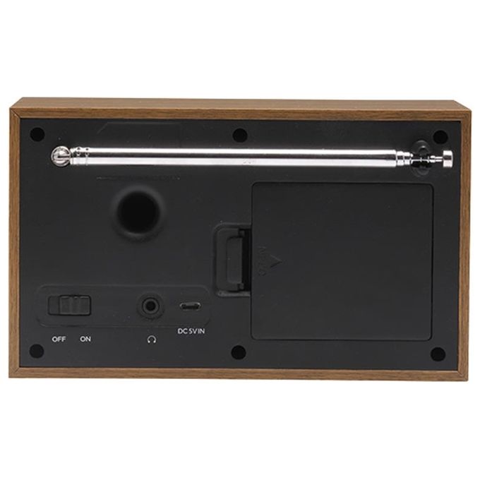 Denver 111111000390 DAB-46DARK GREY Radio Internet con DAB+ FM Sveglia Display LCD Alimentazione CA Batteria colore Nero Marrone