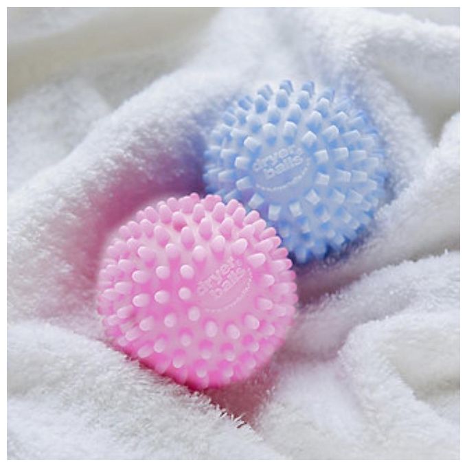 Meliconi 656153 Bucato Soft Palline per Asciugatrice 2 pezzi Riutilizzabili Riduzione Asciugatura 25% colore Blu Rosa