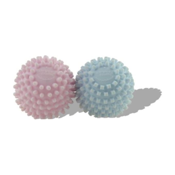 Meliconi 656153 Bucato Soft Palline per Asciugatrice 2 pezzi Riutilizzabili Riduzione Asciugatura 25% colore Blu Rosa
