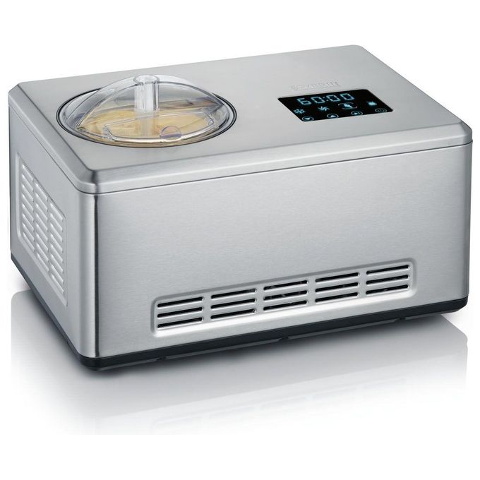 Severin EZ 7406 Gelatiera 2in1 Autorefrigerante con Funzione Yogurt 2 Contenitori 180 W Display LED Touch Acciaio Inox colore Acciaio Inossidabile Spazzolato