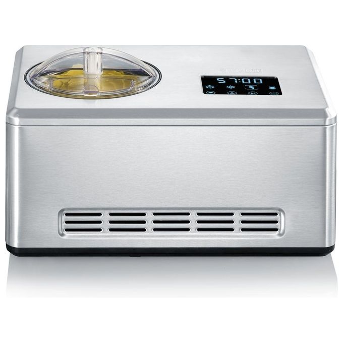 Severin EZ 7406 Gelatiera 2in1 Autorefrigerante con Funzione Yogurt 2 Contenitori 180 W Display LED Touch Acciaio Inox colore Acciaio Inossidabile Spazzolato