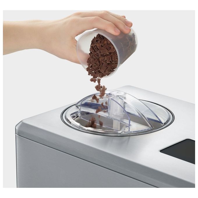 Severin EZ 7406 Gelatiera 2in1 Autorefrigerante con Funzione Yogurt 2 Contenitori 180 W Display LED Touch Acciaio Inox colore Acciaio Inossidabile Spazzolato