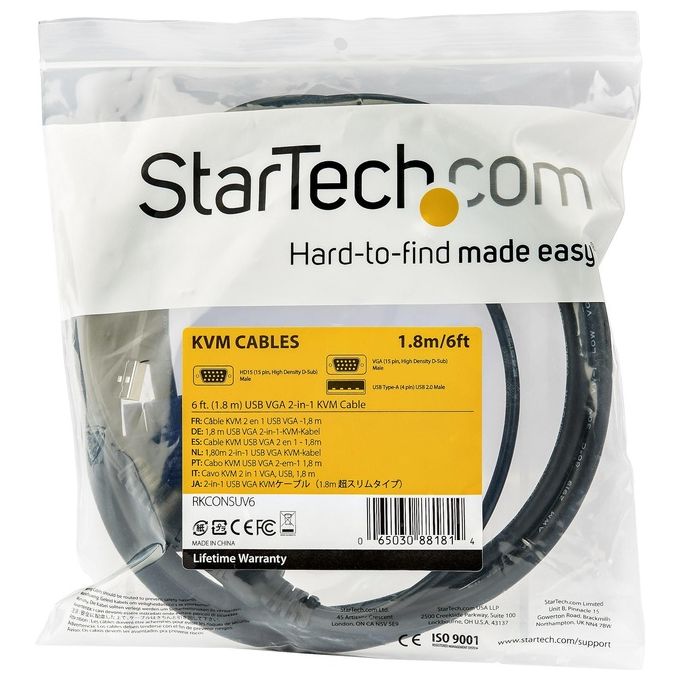 Startech Cavo Kvm Usb da 3mt per Console Montabile ad Armadio Rack