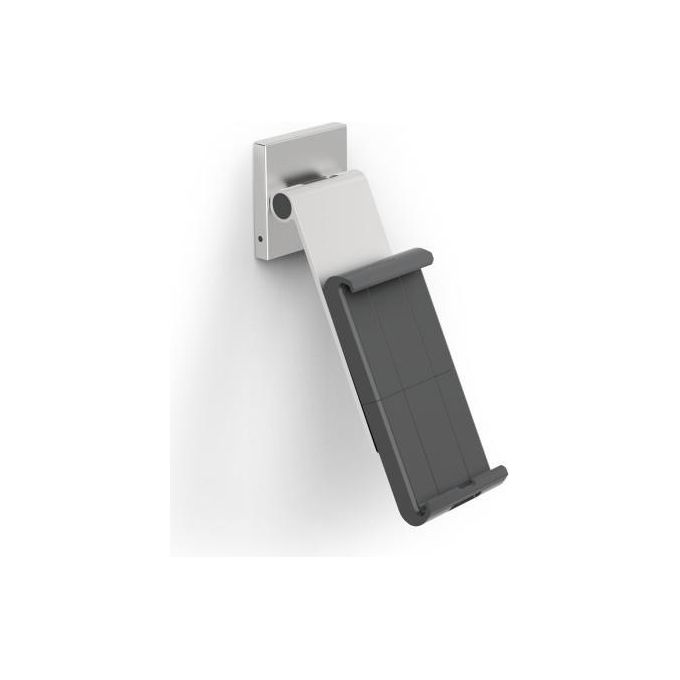 Durable 893523 Supporto per Tablet da Parete con Braccio Regolabile Rotazione 360° Inclinazione 0°-88° Apertura 16-27,5 cm colore Argento