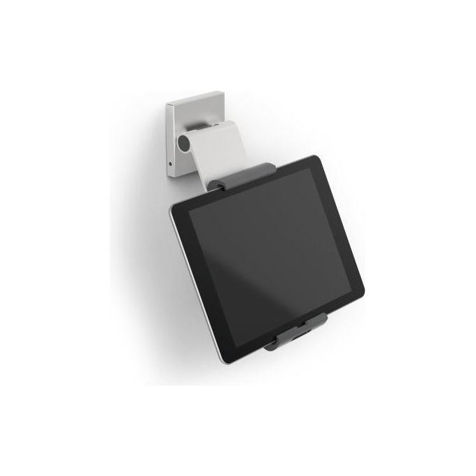 Durable 893523 Supporto per Tablet da Parete con Braccio Regolabile Rotazione 360° Inclinazione 0°-88° Apertura 16-27,5 cm colore Argento