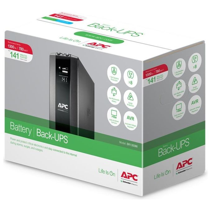 APC BR1300MI Gruppo di Continuita' UPS a Linea Interattiva 1300VA 780W 8 Prese AC